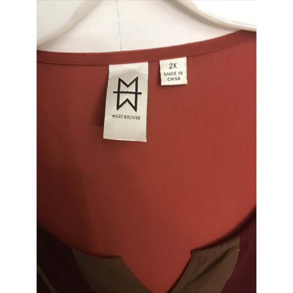 Marc Bower 2X Fall‎ color Blouse Crepe Blouse top - Picture 5 of 6